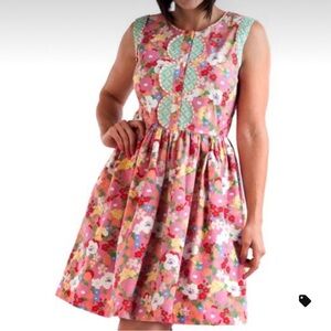 MATILDA JANE Floral Sleeveless Fit & Flare Dress Whimsical Boho Playful XS